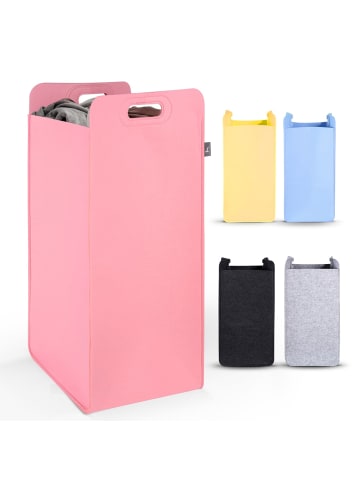 HENNEZ Wäschekorb Katy Filz 75l rosa Pink
