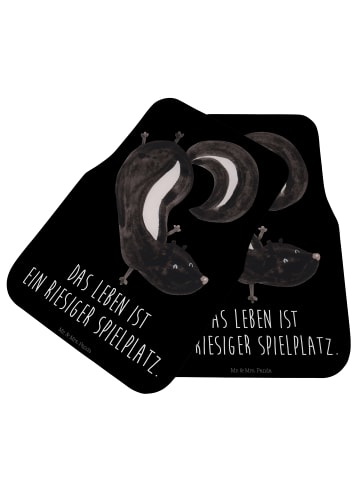 Mr. & Mrs. Panda Auto Fußmatte Stinktier Handstand mit Spruch in Schwarz
