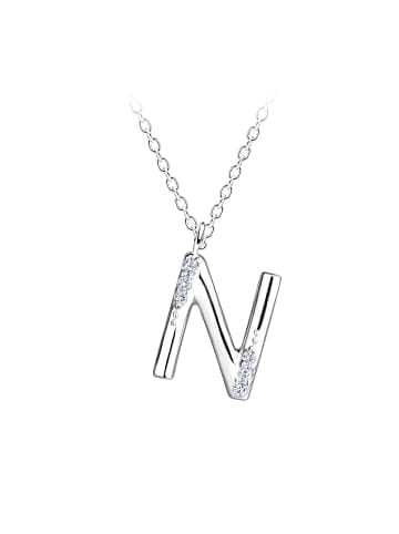 Alexander York Kette mit Buchstabenanhänger N in 925 Sterling Silber, 2-tlg. in silber