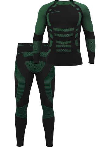 normani normani Herren Sport-Funktionsunterwäsche Set Hemd + Hose in Grün/Schwarz