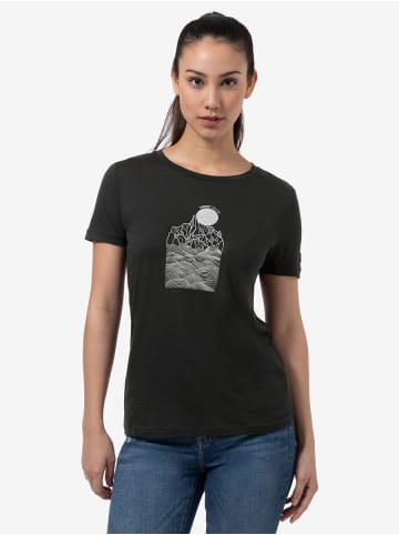 super.natural Merino T-Shirt PREIKESTOLEN CLIFFS in schwarz