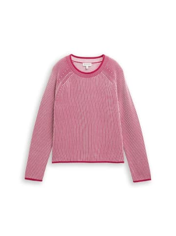 Tom Tailor Pullover in pink plaited knit