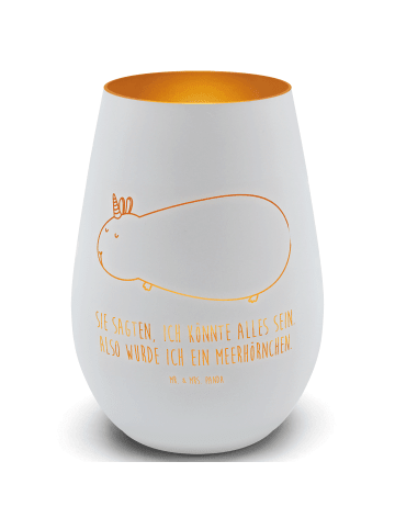 Mr. & Mrs. Panda Laterne Einhorn Meerschweinchen mit Spruch in Weiß