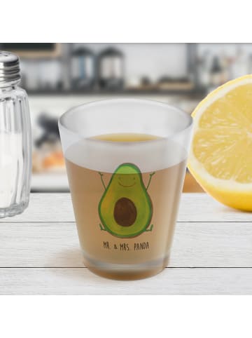 Mr. & Mrs. Panda Likör Glas Avocado Glücklich ohne Spruch in Transparent