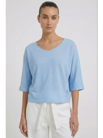 Oui T-Shirt in lt blue white