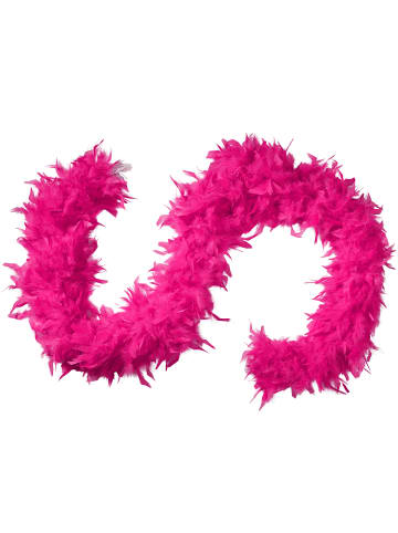 tectake Schwarze Federboa mit echten Truthahnfedern, pink