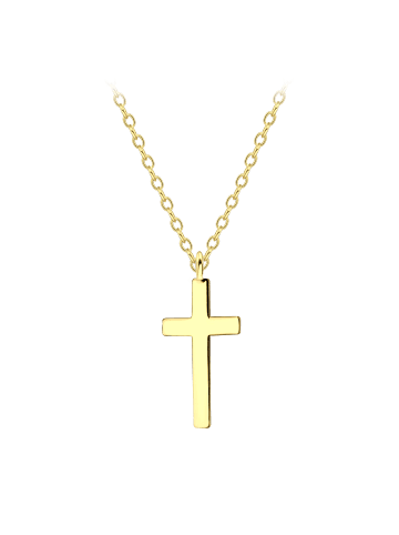 Alexander York Kette mit Anhänger KREUZ gold in 925 Sterling Silber, 2-tlg.