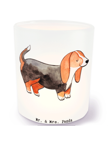 Mr. & Mrs. Panda Kerze Basset Hound Moment ohne Spruch in Transparent