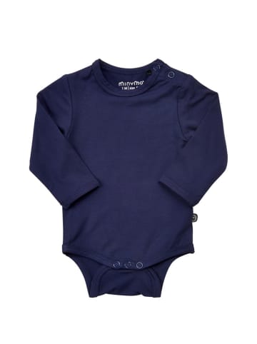 Minymo Baby Body Langarm Bamboo in Dunkelblau
