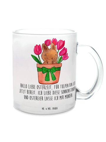 Mr. & Mrs. Panda Kaffeetasse Hase Tulpen mit Spruch in Transparent