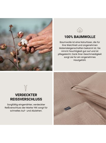 Schiesser Musselin-Bettwäsche-Set Molly in Taupe