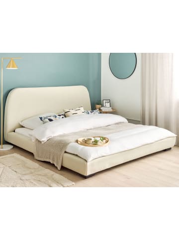Beliani 2-tlg Doppelbett ROISEL in Beige/Schwarz