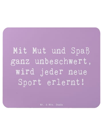 Mr. & Mrs. Panda Mauspad Spruch Neue Sportart versuchen mit Spruch in Lavendeltraum