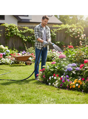 relaxdays Gartenschlauch in Schwarz - 20 m