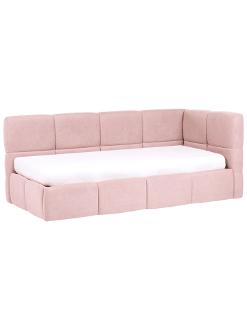 Beliani Tagesbett JACOU in Rosa - (W) 107 x (H) 88 x (L) 218 cm rechtsseitig
