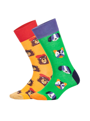 DillySocks Socken Dog vs Biever in Mehrfarbig
