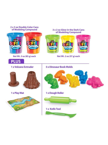Lexibook Softee Dough Dinosaurier Neon-Knetmasse-Set