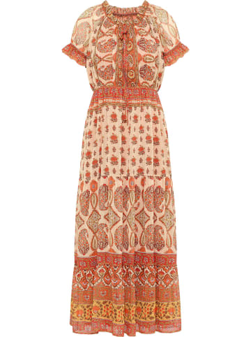 VIRITA Women Maxikleid Mit Allover-Print in Orange Mehrfarbig