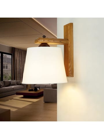 Licht-Erlebnisse Wandlampe (B)20 x (H)24.5 cm in Eiche Rustikal EcruEiche Rustikal Ecru