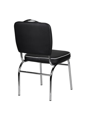 FineBuy Esszimmerstuhl in Schwarz / Kunstleder / 47x45x90