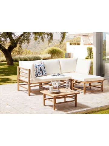 Beliani 5-tlg Sitzgruppe CERRETO in Braun/Weiß