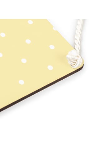 Mr. & Mrs. Panda Deko Schild Walfisch Thunfisch mit Spruch in Gelb Pastell