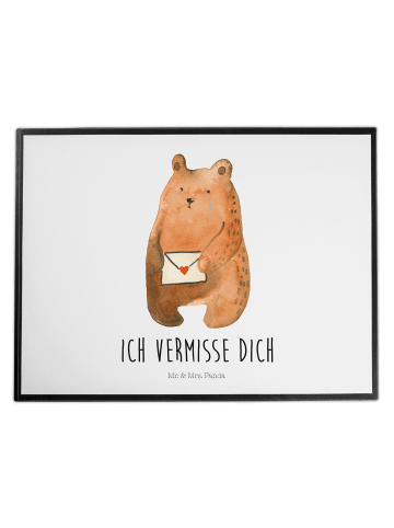 Mr. & Mrs. Panda Schreibtischauflage Bär Vermissen mit Spruch in Weiß