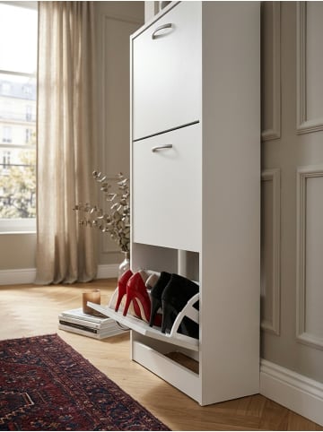 KADIMA DESIGN Schuhschrank mit 3 Fächern zum Klappen Schuhkommode 125cm Schuhregal