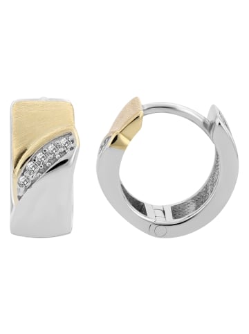 Adeliás Damen Ohrringe – Klappcreole aus 925 Silber in silber