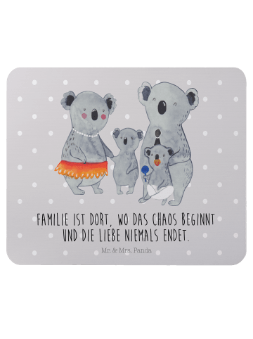 Mr. & Mrs. Panda Mouse Pad Koala Familie mit Spruch in Grau Pastell