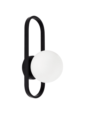 Beliani Wandleuchte VARDI in Schwarz/Weiß - (W) 15 x (H) 40 x (L) 18 cm
