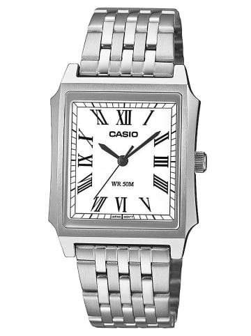 Casio Herren-Armbanduhr Edelstahl/Weiß