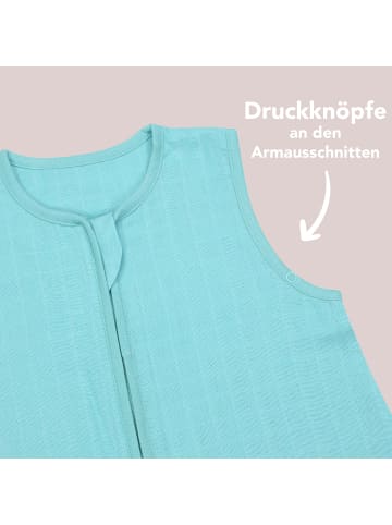 Schlummersack Musselin Babyschlafsack, 0.5 TOG in Aqua