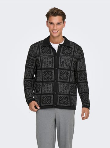 ONLY & SONS Strickjacke in Black