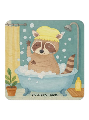 Mr. & Mrs. Panda Tischuntersetzer Waschbär Design ohne Spruch in Weiß