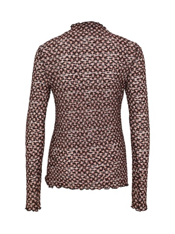 Zero  Shirt transparent mit Stehkragen in BlackCamel