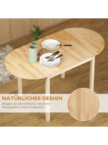 HOMCOM Klapptisch-140L x 70B x 75H cm-Naturholz