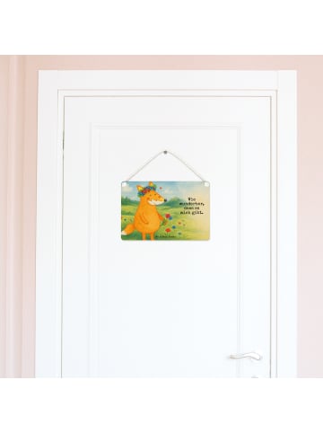 Mr. & Mrs. Panda Deko Schild Fuchs Blumen Design mit Spruch in Weiß