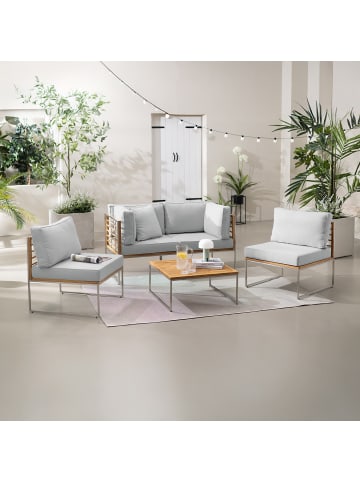 home24 Loungesessel TEAKLINE in Hellgrau