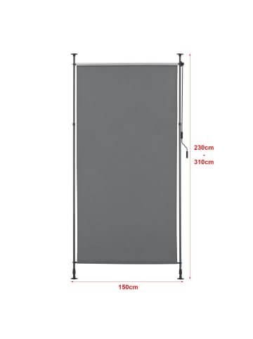 pro.tec Außenrollo Cimarra in Grau (B)150cm