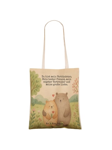 Mr. & Mrs. Panda Shopping Bag Bären Liebe Design mit Spruch in Weiß
