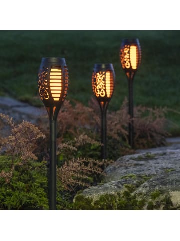 STAR Trading LED Solar-Fackeln ,Flame Mini', 3er Set Dämmerungssensor, Flammen-Effe