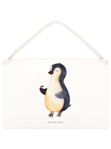 Mr. & Mrs. Panda Deko Schild Pinguin Marienkäfer ohne Spruch in Weiß