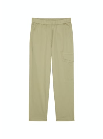 Marc O'Polo Pants, pull-on pants, ankle length, moderate barrel leg, cargo pocket in Grün