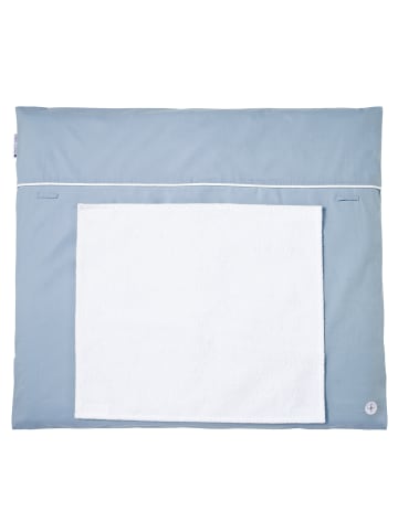 nordic coast company  Wickelauflage in Voile Blau - Grau (L) 70 cm, (B) 80 cm