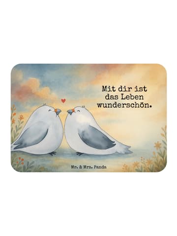 Mr. & Mrs. Panda Magnet Turteltauben Liebe Design mit Spruch in Weiß