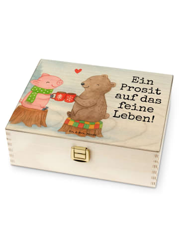 Mr. & Mrs. Panda Teebox Glühschwein Sause Design mit Spruch in Weiß