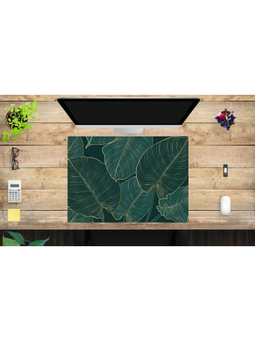 Cover-your-desk.de  Schreibtischunterlage – “Tropische Blätter mit Goldadern“ (L)70 x (B)50 