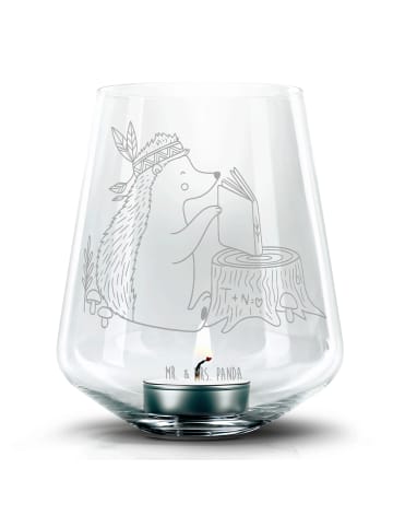 Mr. & Mrs. Panda Teelichthalter Igel Federschmuck ohne Spruch in Transparent
