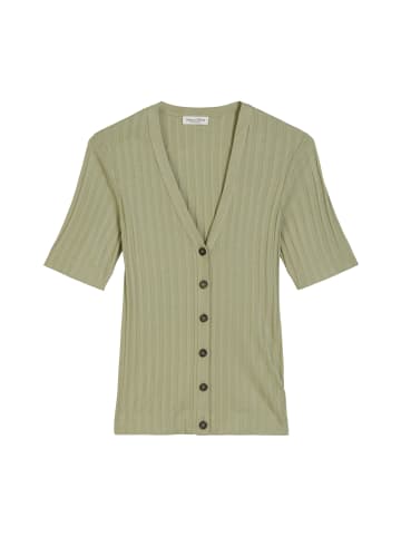 Marc O'Polo Pointelle-Kurzarm-Cardigan slim in Smooth Sage